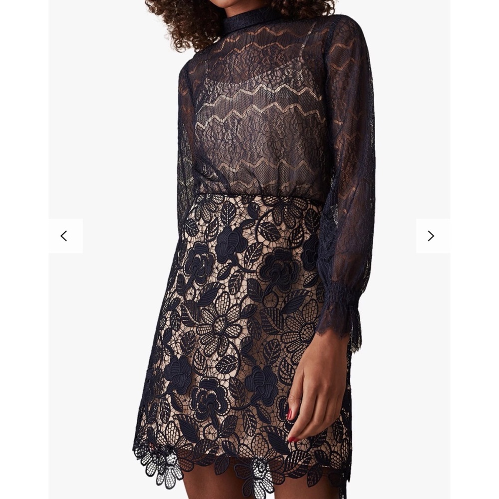 Reiss Elie Lace Mix Dress